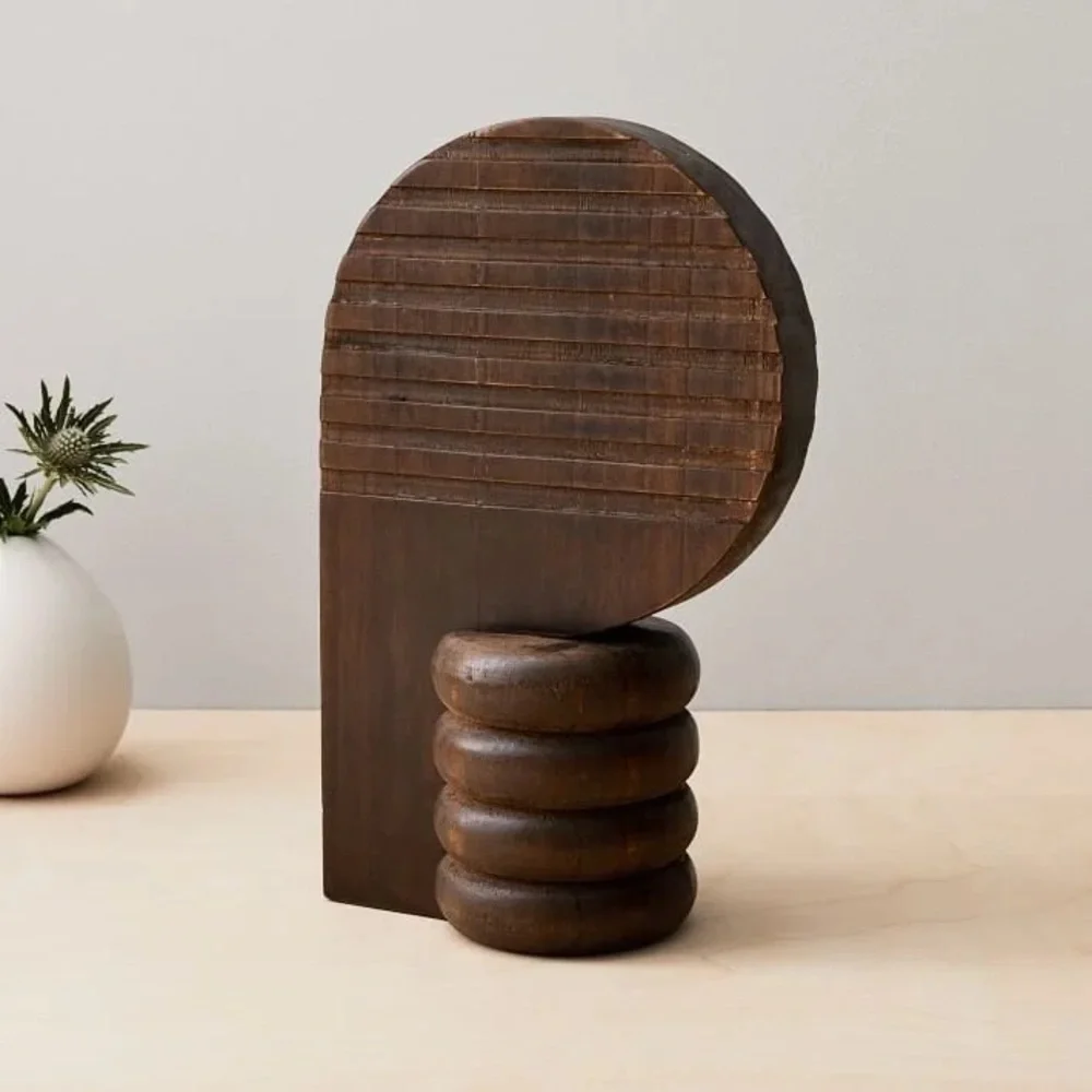 West Elm x Diego Olivero Geo Series Carved Wood Decor